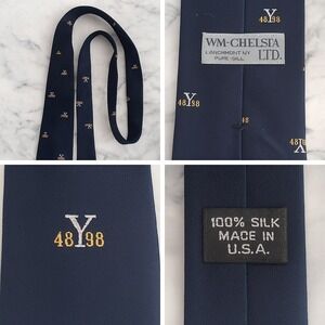 Wm Chelsea Ltd Necktie Tie 100% Silk  48Y98 Stylish Slick Vtg‎ Office Career USA